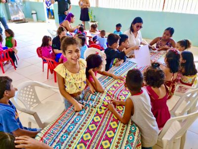 notícia: Crianças atendidas no CRAS Santana do Aurá participam de momento educativo