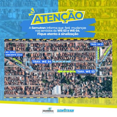 notícia: WE-53 e WE-54, na Cidade Nova 5, sofrem alteração de sentido a partir do dia 9 de agosto 