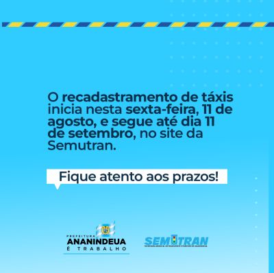 notícia: Cerca de mil táxis devem fazer o recadastramento em Ananindeua