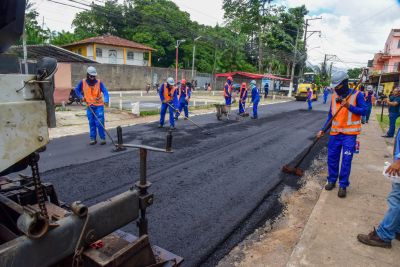 galeria: Recapeamento asfáltico na rua São Benedito, no bairro Jaderlândia