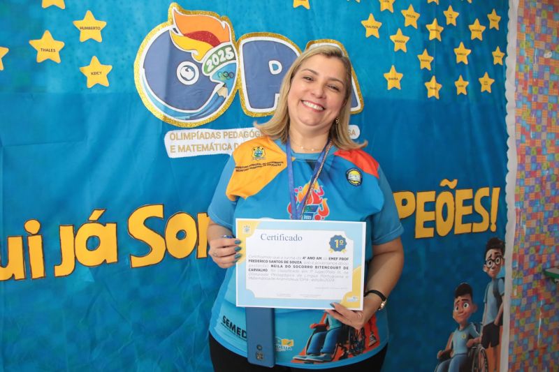 Entrega de Medalhas para alunos da EMEF Frederico Santos de Souza para os participantes da OPA 2024