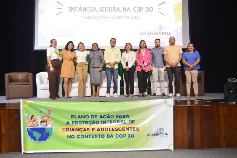 Lançamento do plano de Ação de Proteção da Criança e do Adolescente do Município de Ananindeua, durante a COP no teatro municipal de Ananindeua