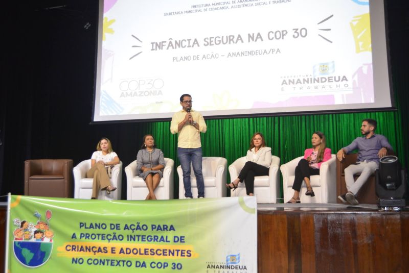 Lançamento do plano de Ação de Proteção da Criança e do Adolescente do Município de Ananindeua, durante a COP no teatro municipal de Ananindeua