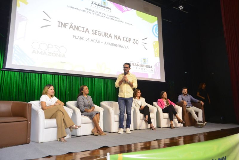 Lançamento do plano de Ação de Proteção da Criança e do Adolescente do Município de Ananindeua, durante a COP no teatro municipal de Ananindeua