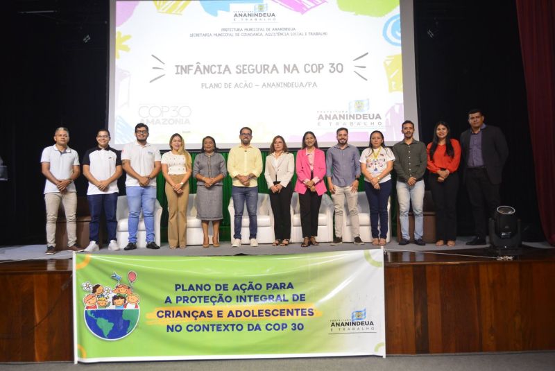 Lançamento do plano de Ação de Proteção da Criança e do Adolescente do Município de Ananindeua, durante a COP no teatro municipal de Ananindeua