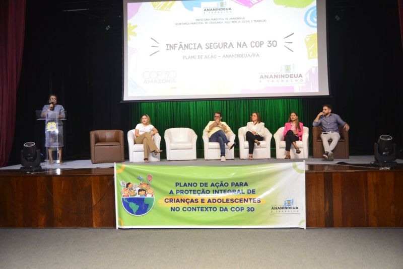 Lançamento do plano de Ação de Proteção da Criança e do Adolescente do Município de Ananindeua, durante a COP no teatro municipal de Ananindeua
