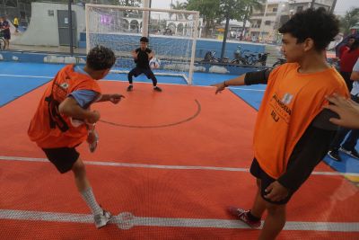 galeria: Abertura do Projeto Bom de Bola Bom Escola na praça Tancredo Neve bairro Cidade Nova