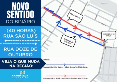 notícia: Ruas do bairro 40 Horas passam a ter novo fluxo de veículos a partir de segunda (28)