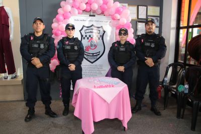 notícia: Grupamento Protege Mulher realiza ação de conscientização em supermercado de Ananindeua