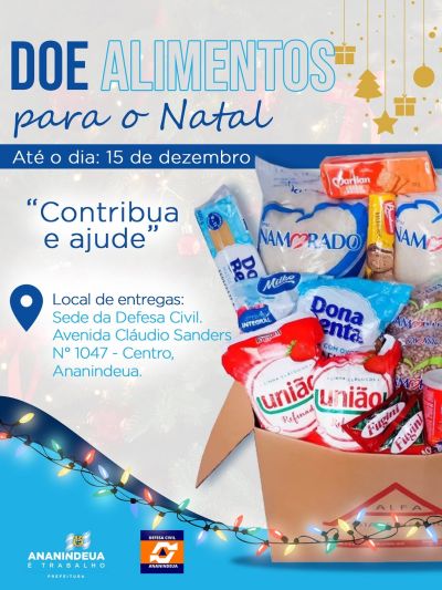notícia: Defesa Civil de Ananindeua recebe doações para a Campanha Solidária de Natal até 15 de dezembro