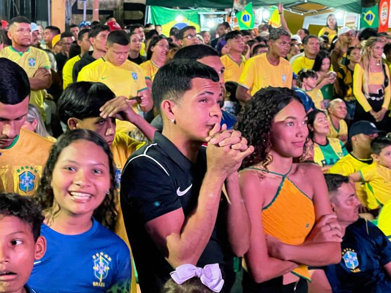 Torcedores do Brasil na torcida.