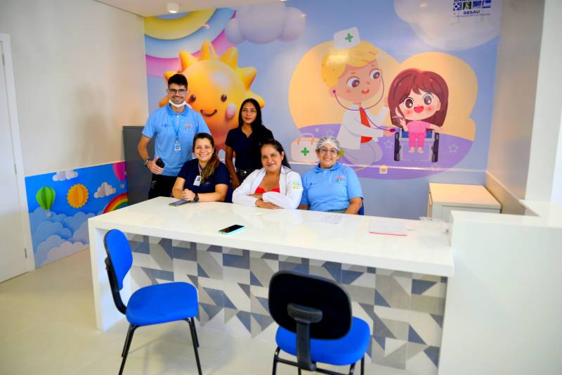 Recepção do hospital pediátrico. 