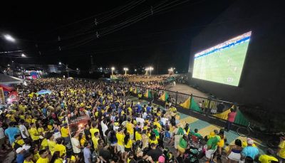 notícia: Moradores de Ananindeua celebram classificação do Brasil em dois grandes pontos de festa da cidade